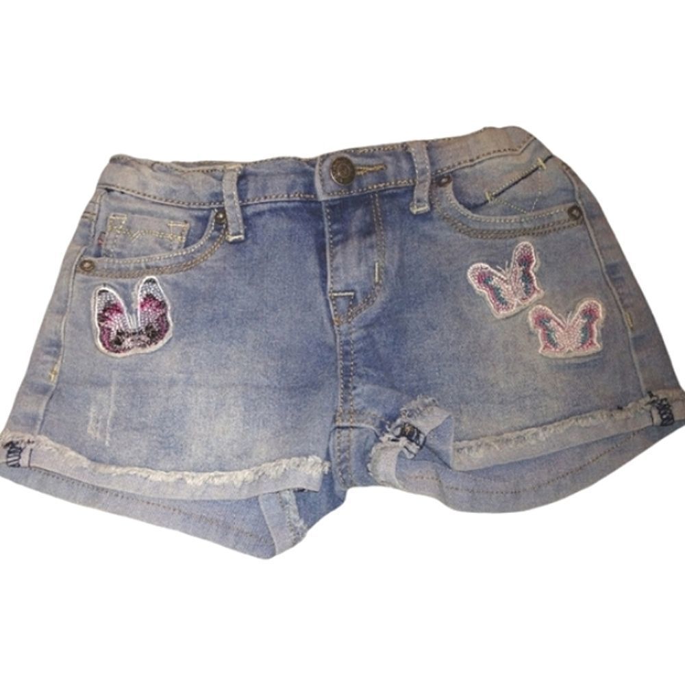Girls Vigoss Butterfly Denim Blue Jean Shorts In A Size 6X